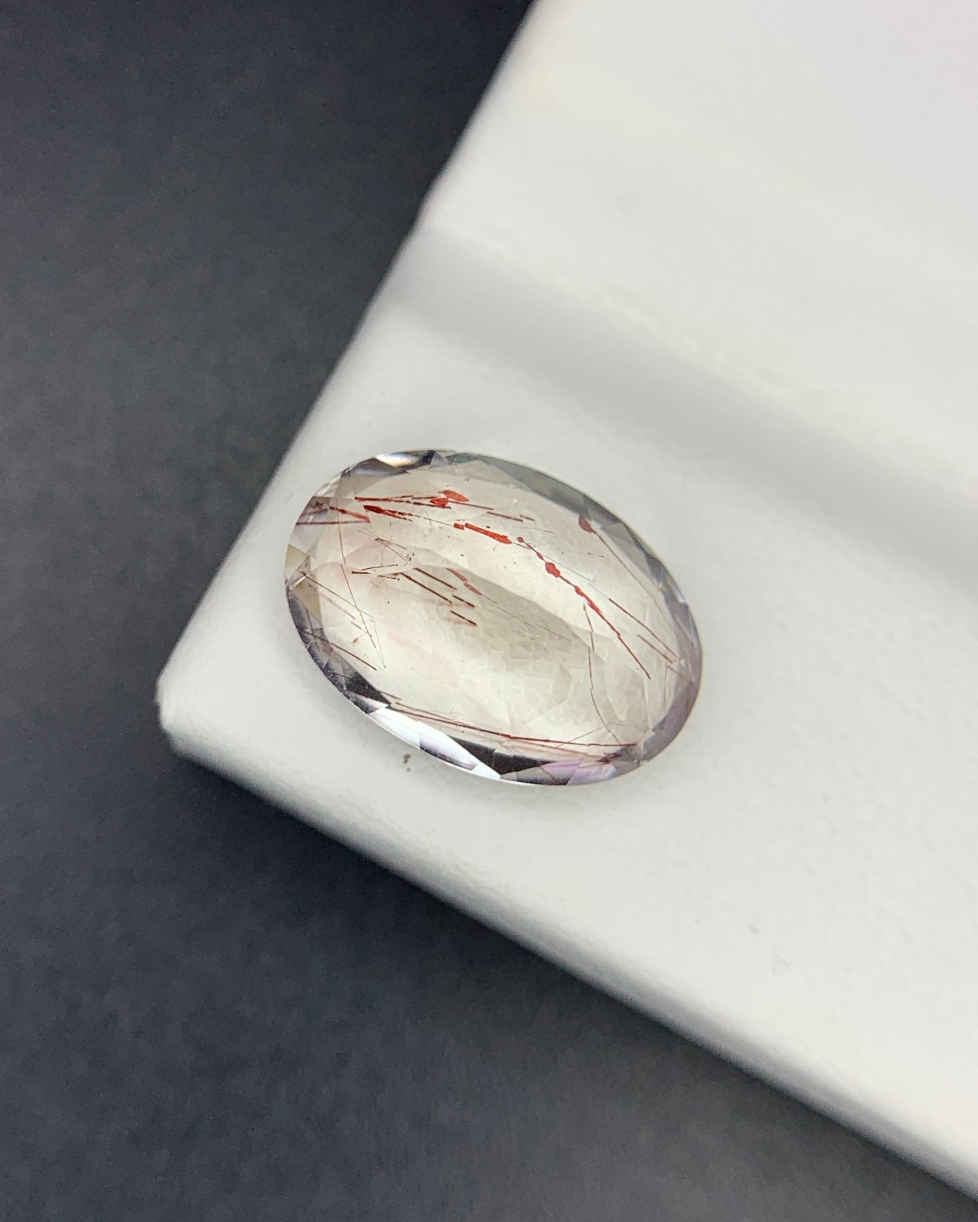 Natural Super Seven 2.91 Carat 11.3x8 MM Oval Shape Faceted Gemstone with 7 Crystals Healing Stone Seven Chakra Melody Stone 
