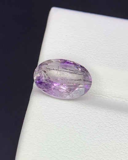 Natural Super Seven 2.40 Carat 10.7x7.7 MM Oval Shape Faceted Gemstone with 7 Crystals Healing Stone Seven Chakra Melody Stone 