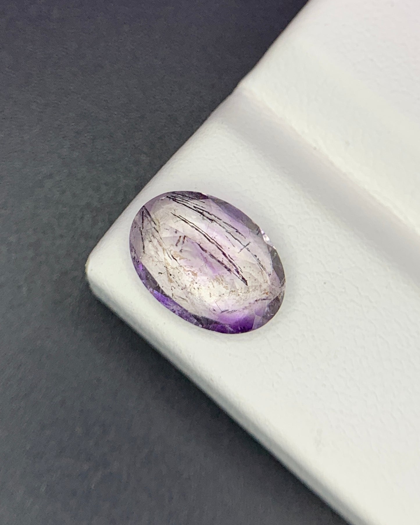 Natural Super Seven 2.40 Carat 10.7x7.7 MM Oval Shape Faceted Gemstone with 7 Crystals Healing Stone Seven Chakra Melody Stone 