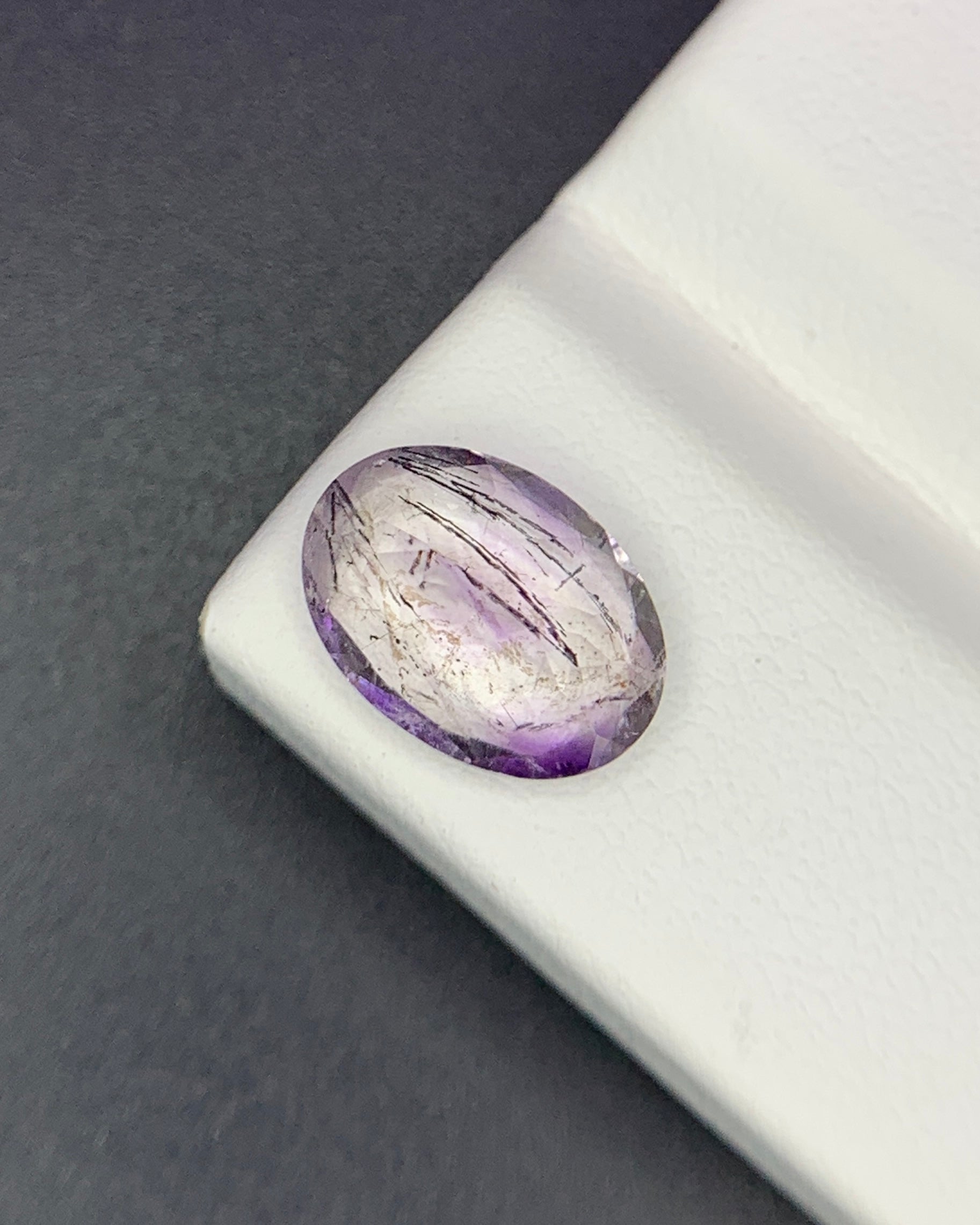 Natural Super Seven 2.40 Carat 10.7x7.7 MM Oval Shape Faceted Gemstone with 7 Crystals Healing Stone Seven Chakra Melody Stone 