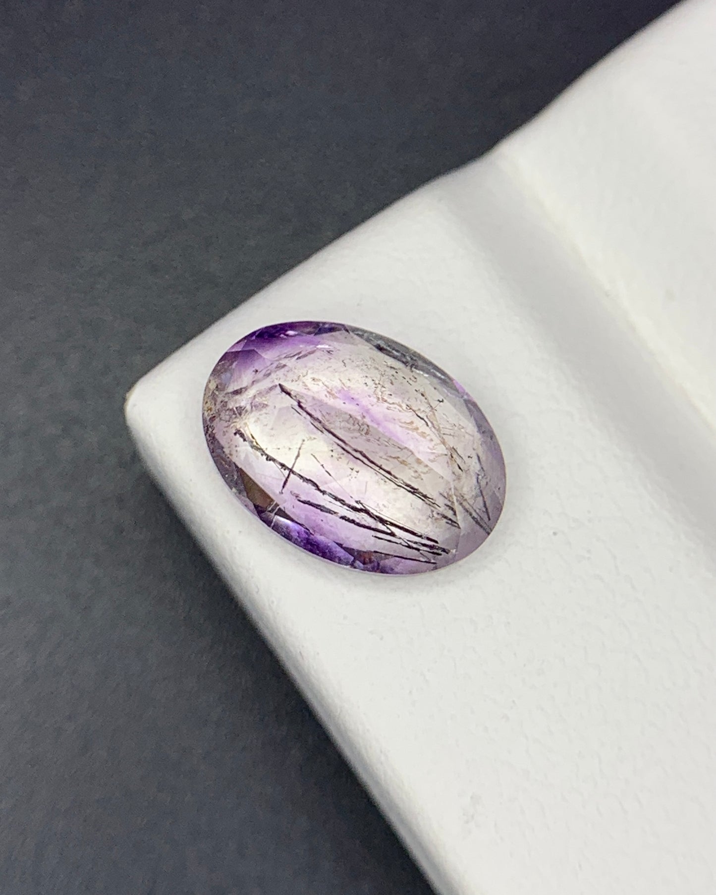 Natural Super Seven 2.40 Carat 10.7x7.7 MM Oval Shape Faceted Gemstone with 7 Crystals Healing Stone Seven Chakra Melody Stone 