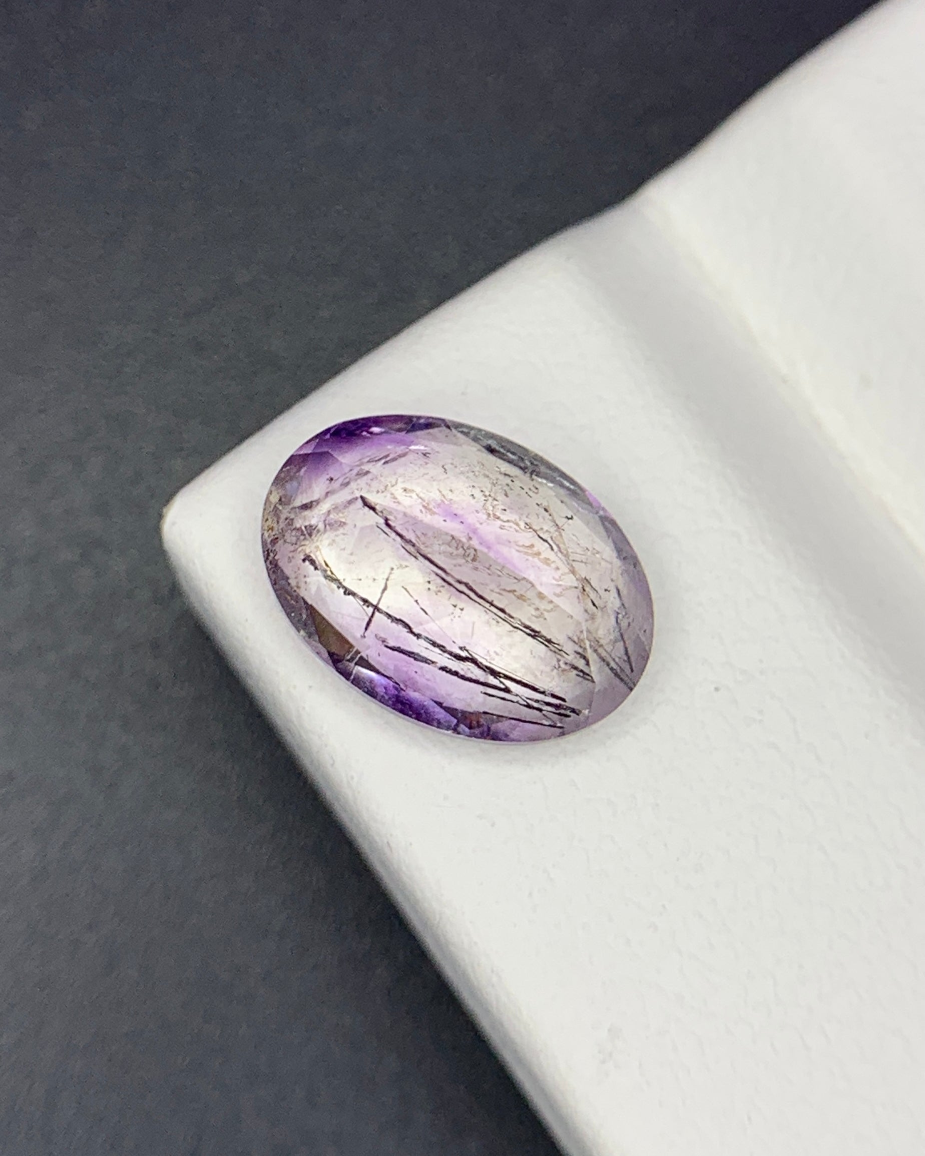 Natural Super Seven 2.40 Carat 10.7x7.7 MM Oval Shape Faceted Gemstone with 7 Crystals Healing Stone Seven Chakra Melody Stone 