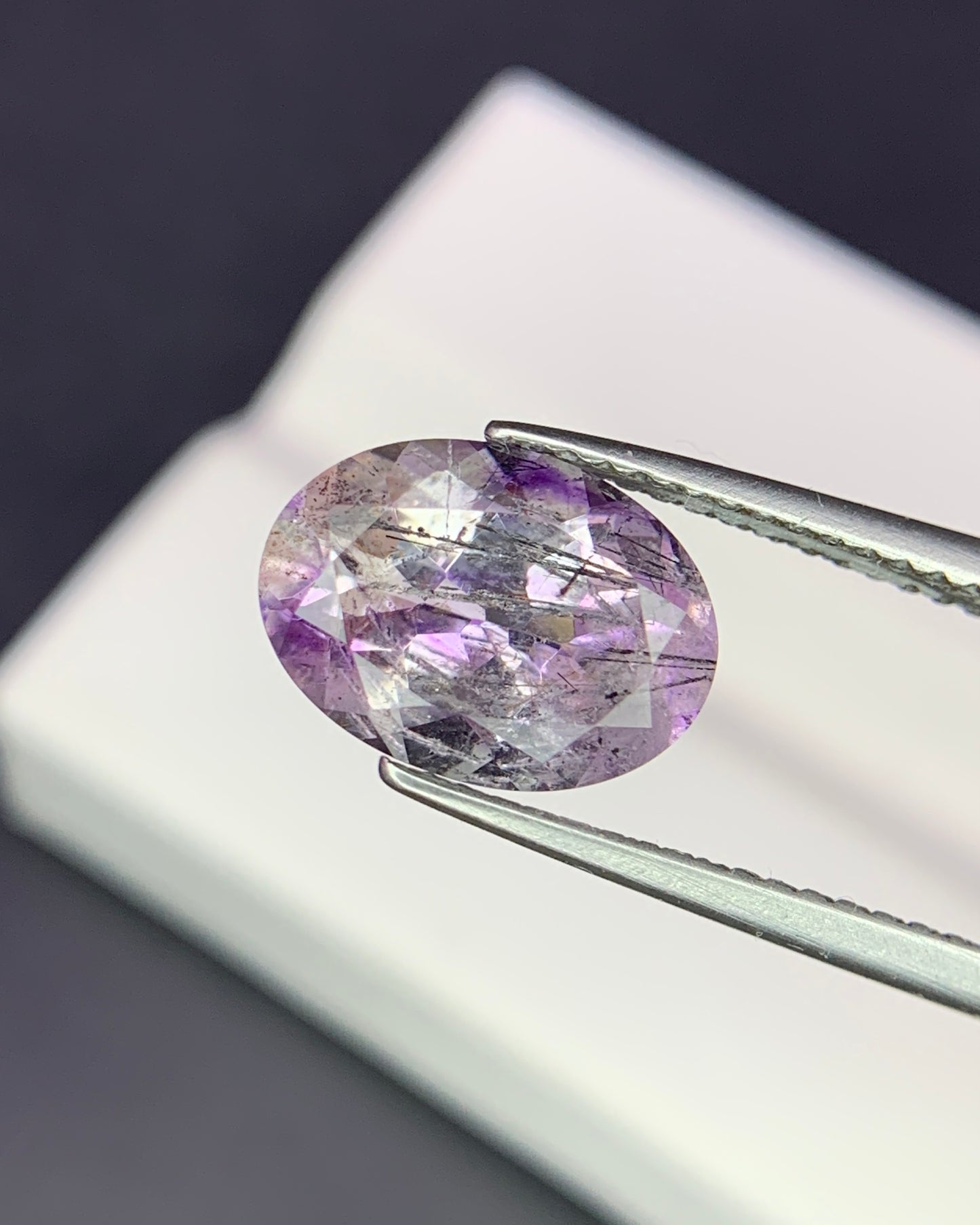 Natural Super Seven 2.40 Carat 10.7x7.7 MM Oval Shape Faceted Gemstone with 7 Crystals Healing Stone Seven Chakra Melody Stone 