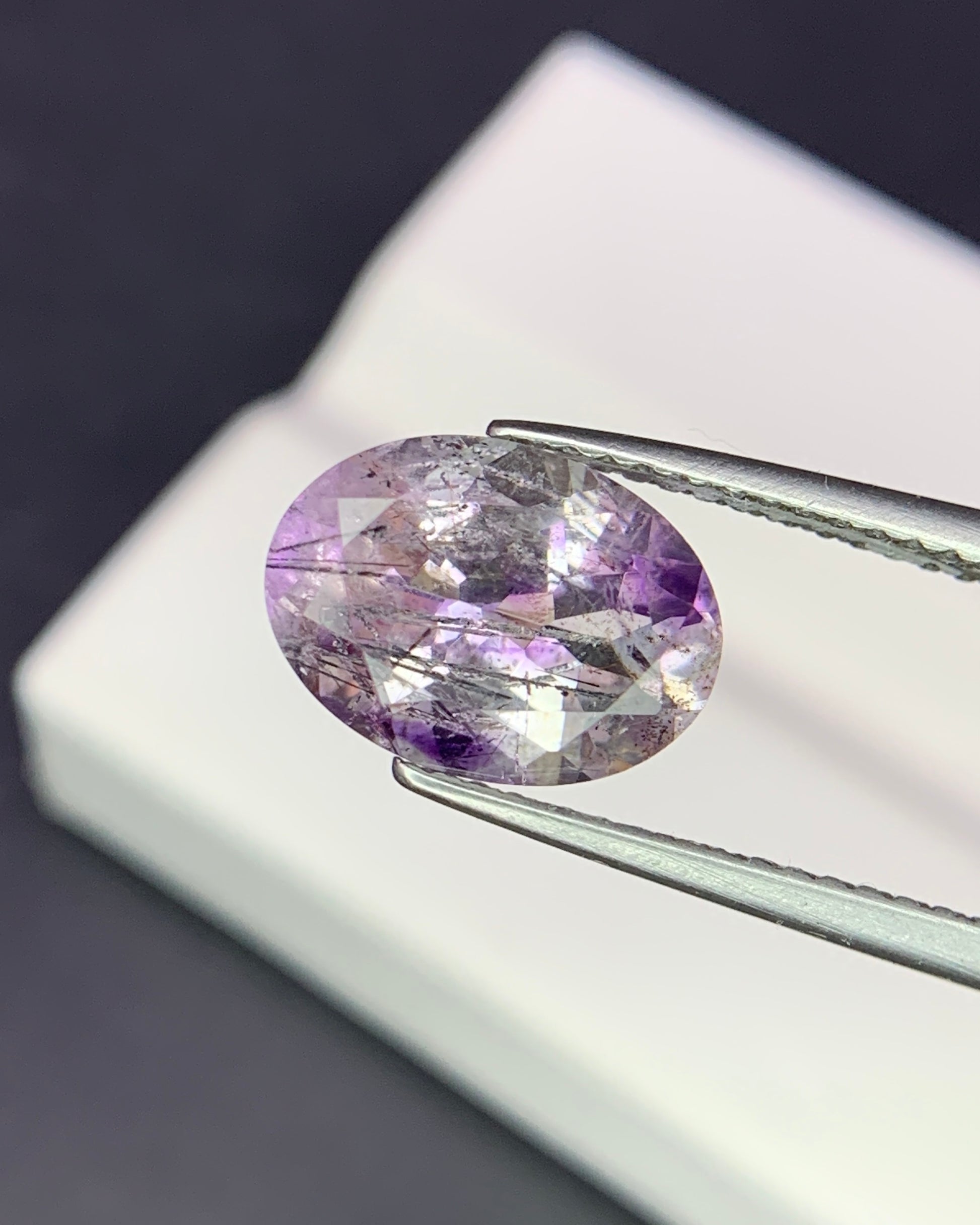 Natural Super Seven 2.40 Carat 10.7x7.7 MM Oval Shape Faceted Gemstone with 7 Crystals Healing Stone Seven Chakra Melody Stone 
