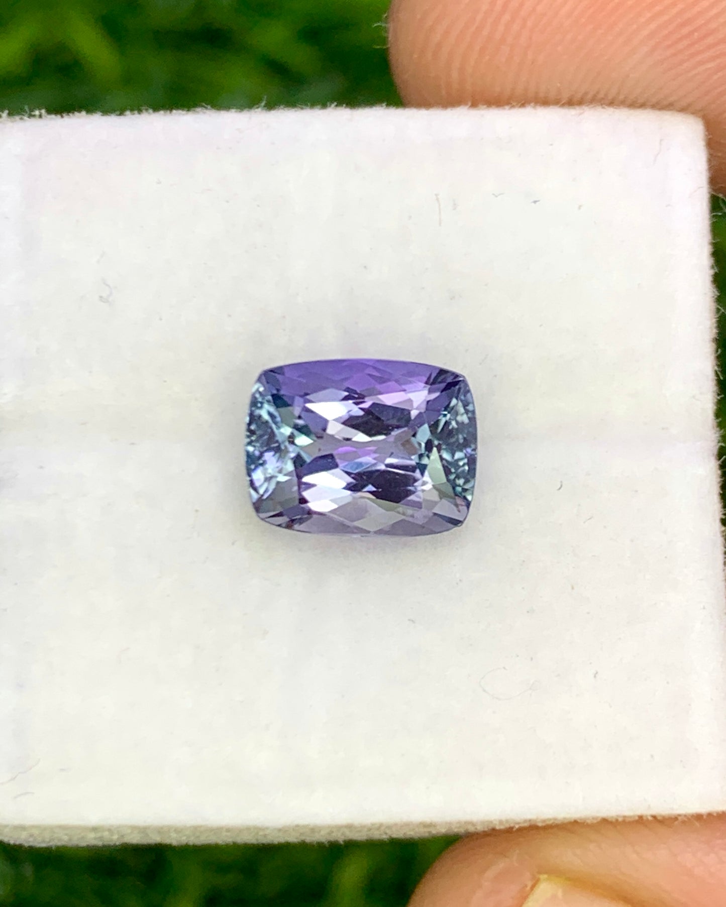 Natural Bi Color Tanzanite 1.76 Carat 7.8x6 MM Cushion Shape Faceted Gemstone