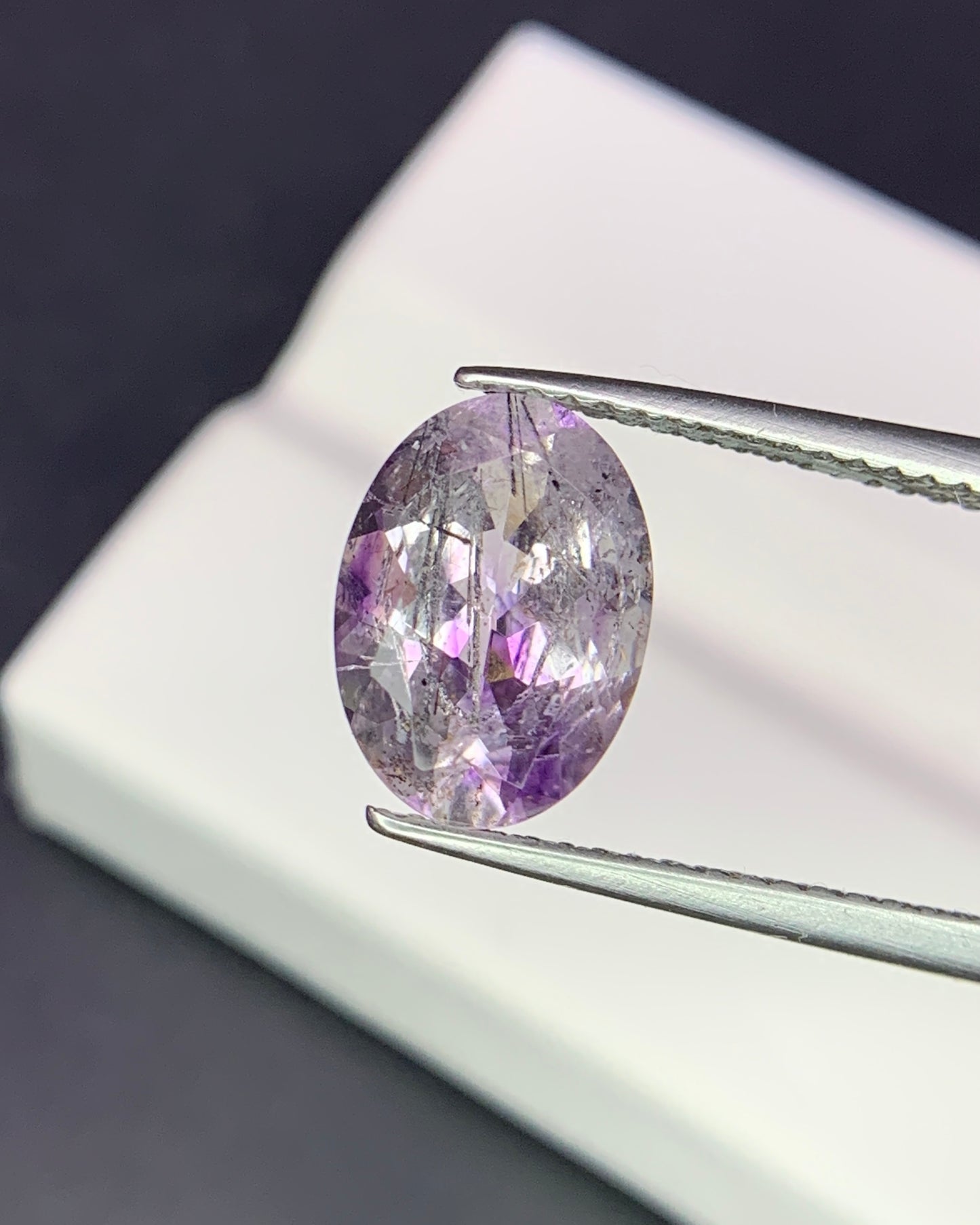 Natural Super Seven 2.40 Carat 10.7x7.7 MM Oval Shape Faceted Gemstone with 7 Crystals Healing Stone Seven Chakra Melody Stone 