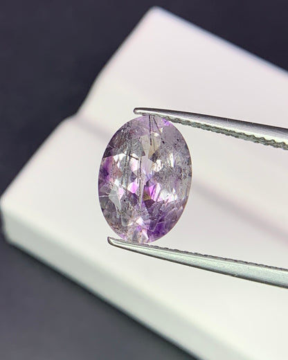 Natural Super Seven 2.40 Carat 10.7x7.7 MM Oval Shape Faceted Gemstone with 7 Crystals Healing Stone Seven Chakra Melody Stone 