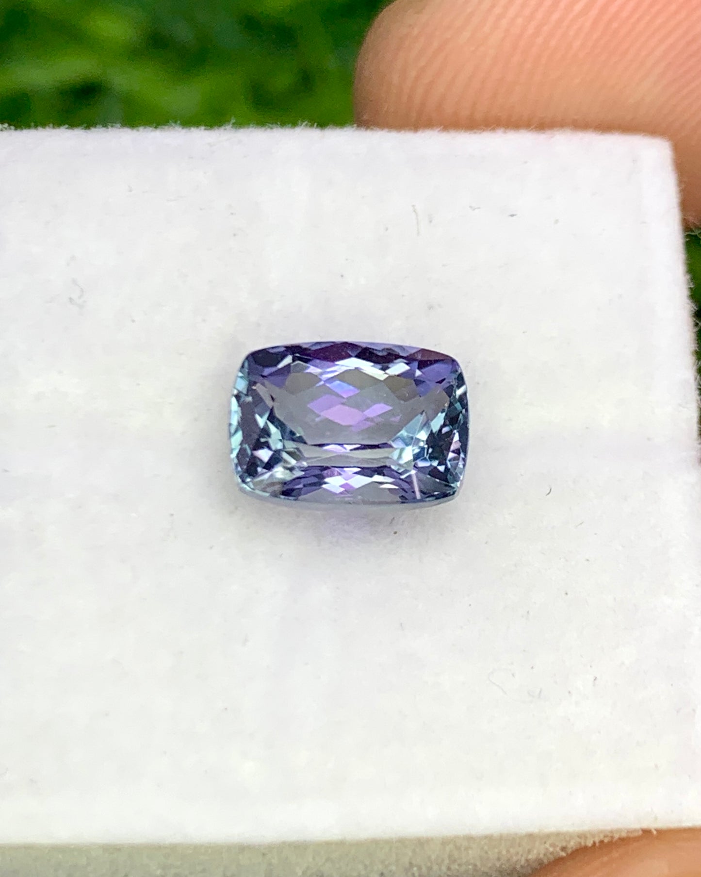 Natural Bi Color Tanzanite 1.76 Carat 7.8x6 MM Cushion Shape Faceted Gemstone