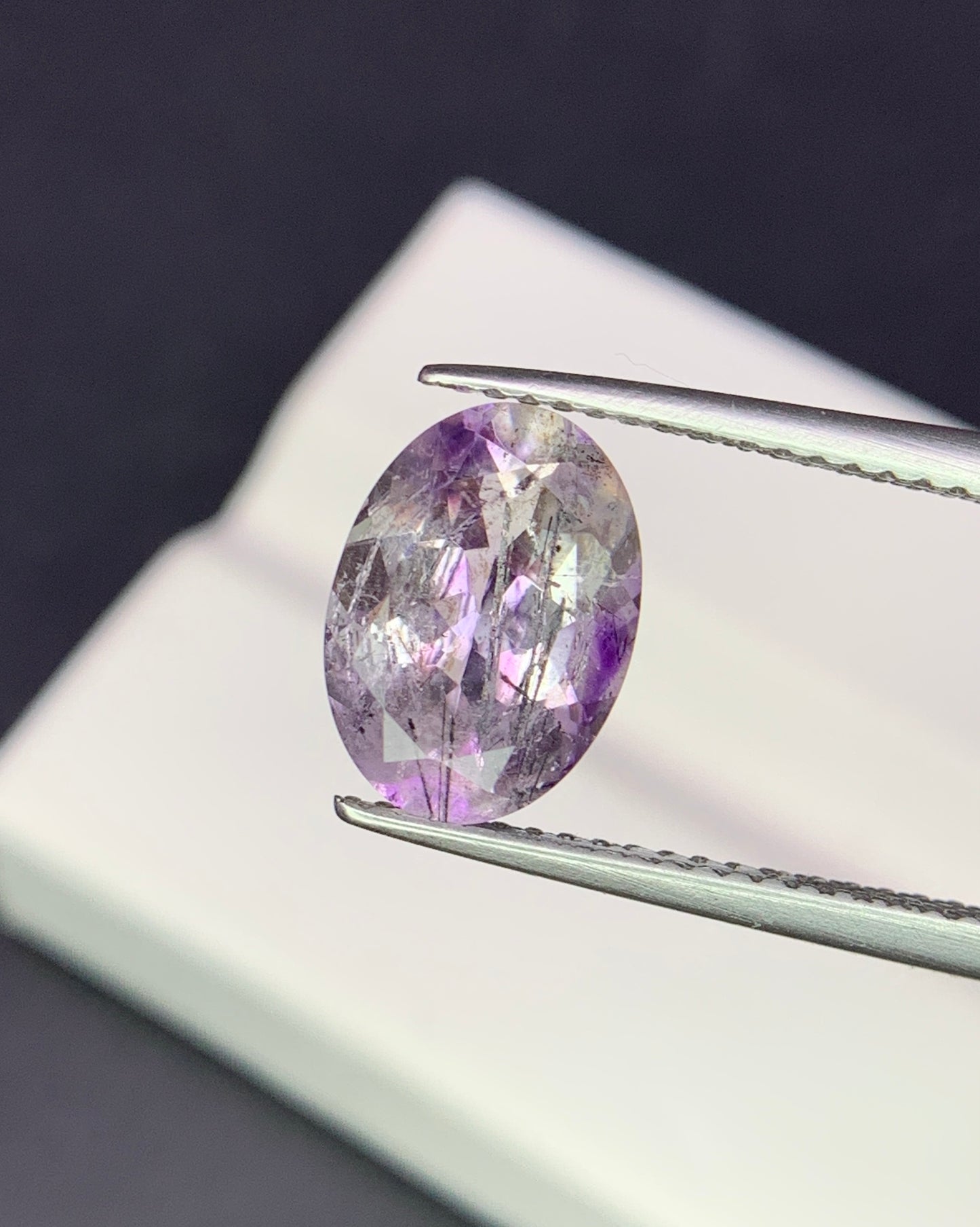 Natural Super Seven 2.40 Carat 10.7x7.7 MM Oval Shape Faceted Gemstone with 7 Crystals Healing Stone Seven Chakra Melody Stone 