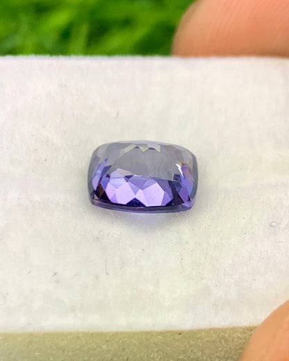 Natural Bi Color Tanzanite 1.76 Carat 7.8x6 MM Cushion Shape Faceted Gemstone