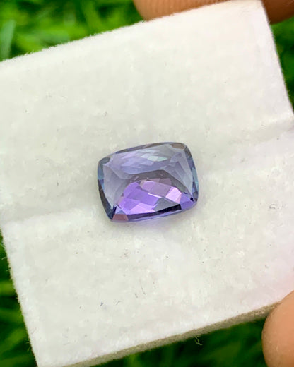 Natural Bi Color Tanzanite 1.76 Carat 7.8x6 MM Cushion Shape Faceted Gemstone