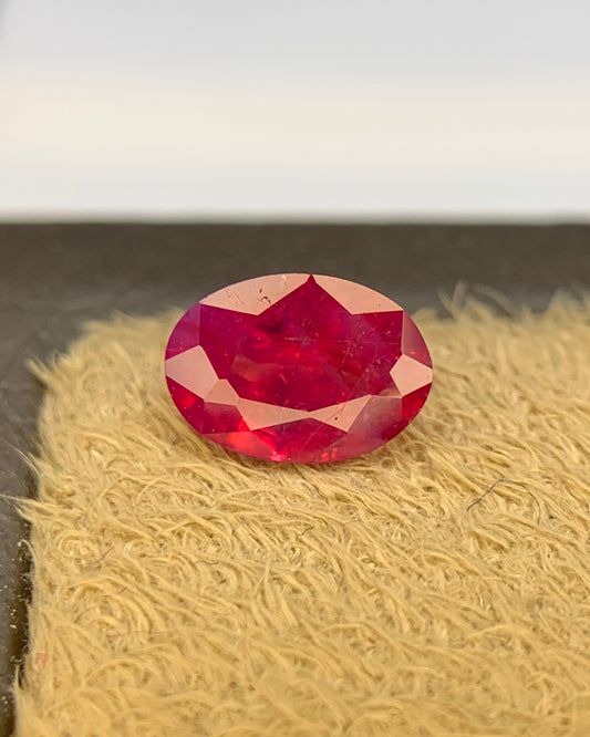 Natural Ruby 0.66 Carat 6.5x4.5 MM Oval Shape Faceted Gemstone 