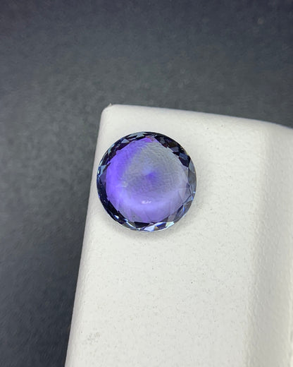 Natural Bi Color Tanzanite 1.94 Carat 7.6x7.6 MM Round Shape Faceted Gemstone