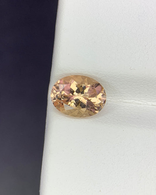 Natural Peach Tourmaline 1.34 Carat 8.1x6.1 MM Oval Shape Faceted Gemstone 