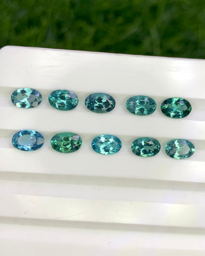 Natural Indicolite Tourmaline Lot 6x4 MM Oval Shape Faceted Gemstone Lot