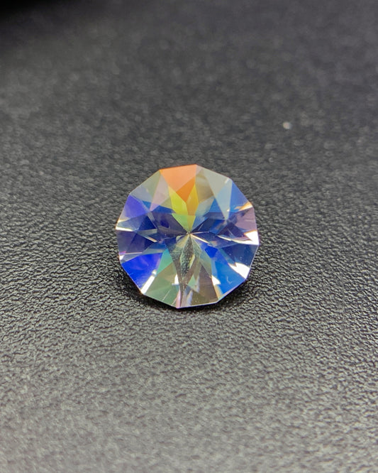 Natural Multi Fire Rainbow Moonstone 0.48 Carat 5.6x5.6 MM Corner Cut Faceted Gemstone