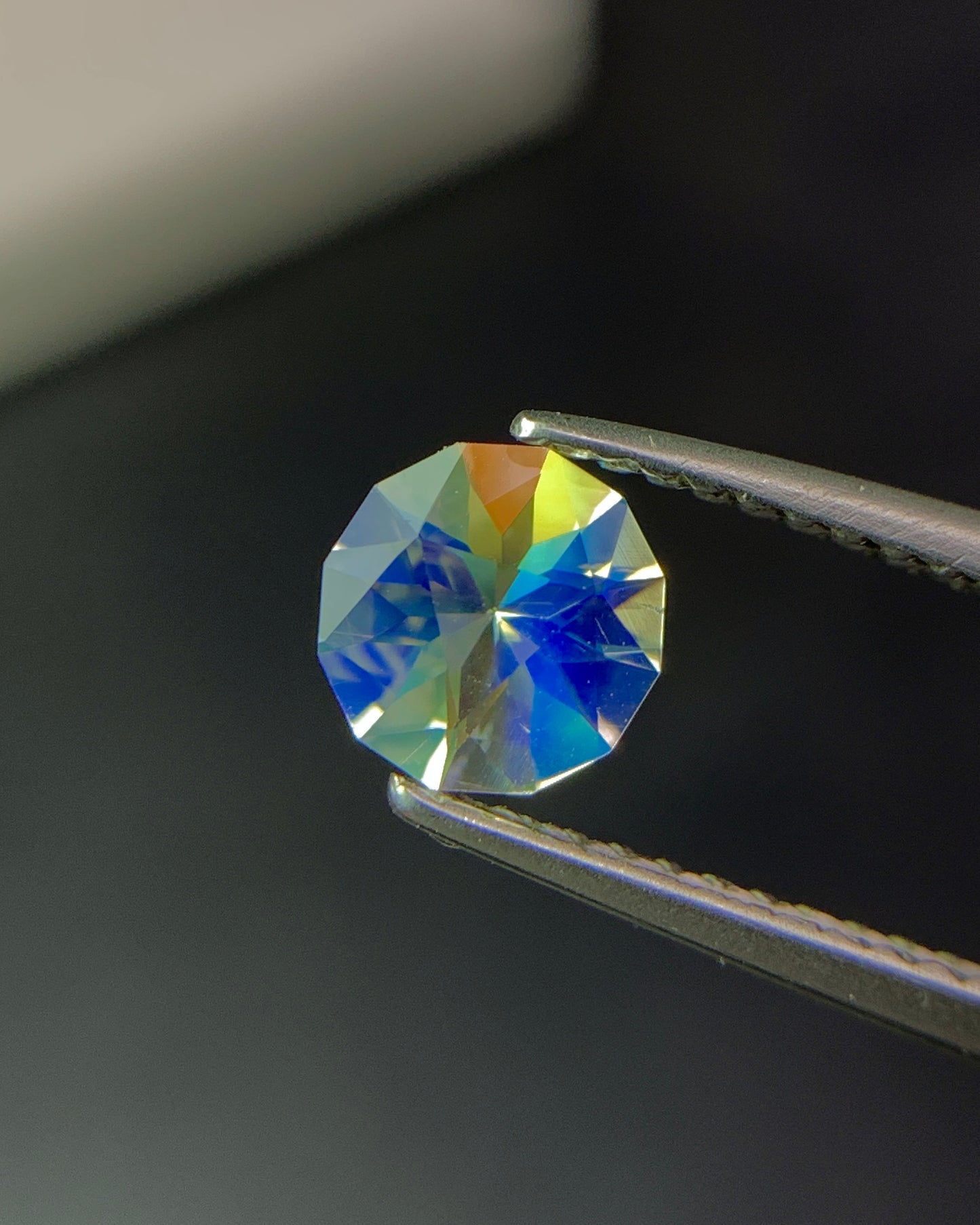 Natural Multi Fire Rainbow Moonstone 0.48 Carat 5.6x5.6 MM Corner Cut Faceted Gemstone