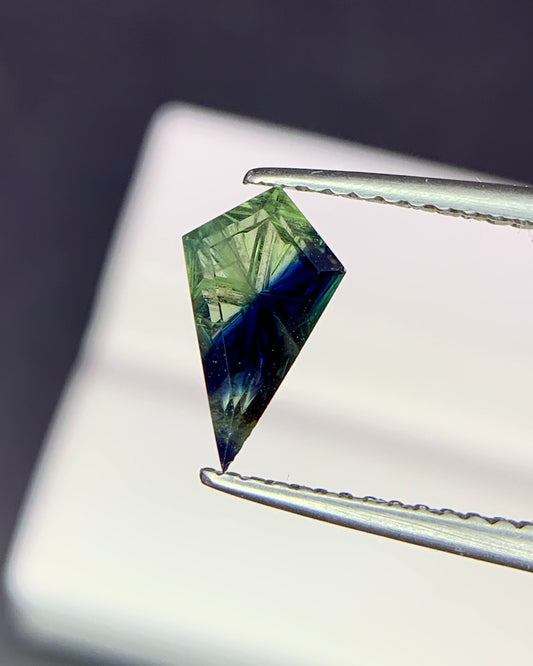 Natural Parti Sapphire 0.83 Carat 9.8x5.7 MM Fancy Shape Starbrite Cut Faceted Gemstone 