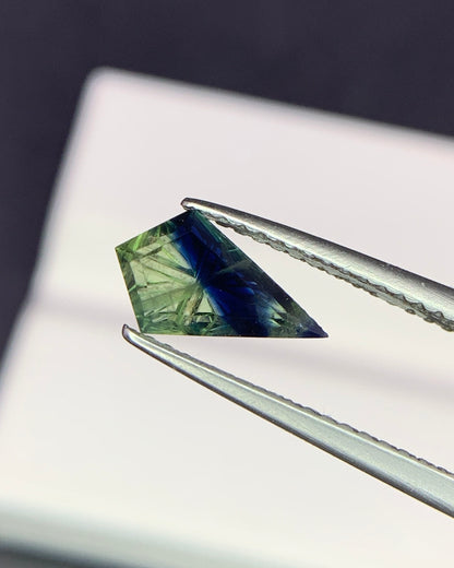 Natural Parti Sapphire 0.83 Carat 9.8x5.7 MM Fancy Shape Starbrite Cut Faceted Gemstone 