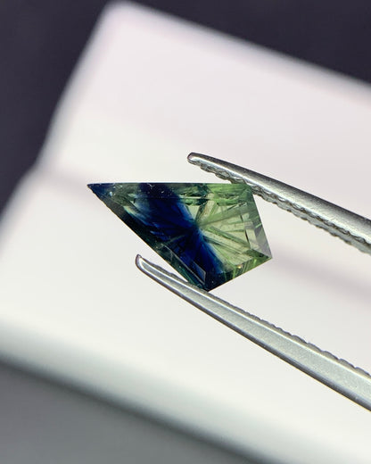 Natural Parti Sapphire 0.83 Carat 9.8x5.7 MM Fancy Shape Starbrite Cut Faceted Gemstone 