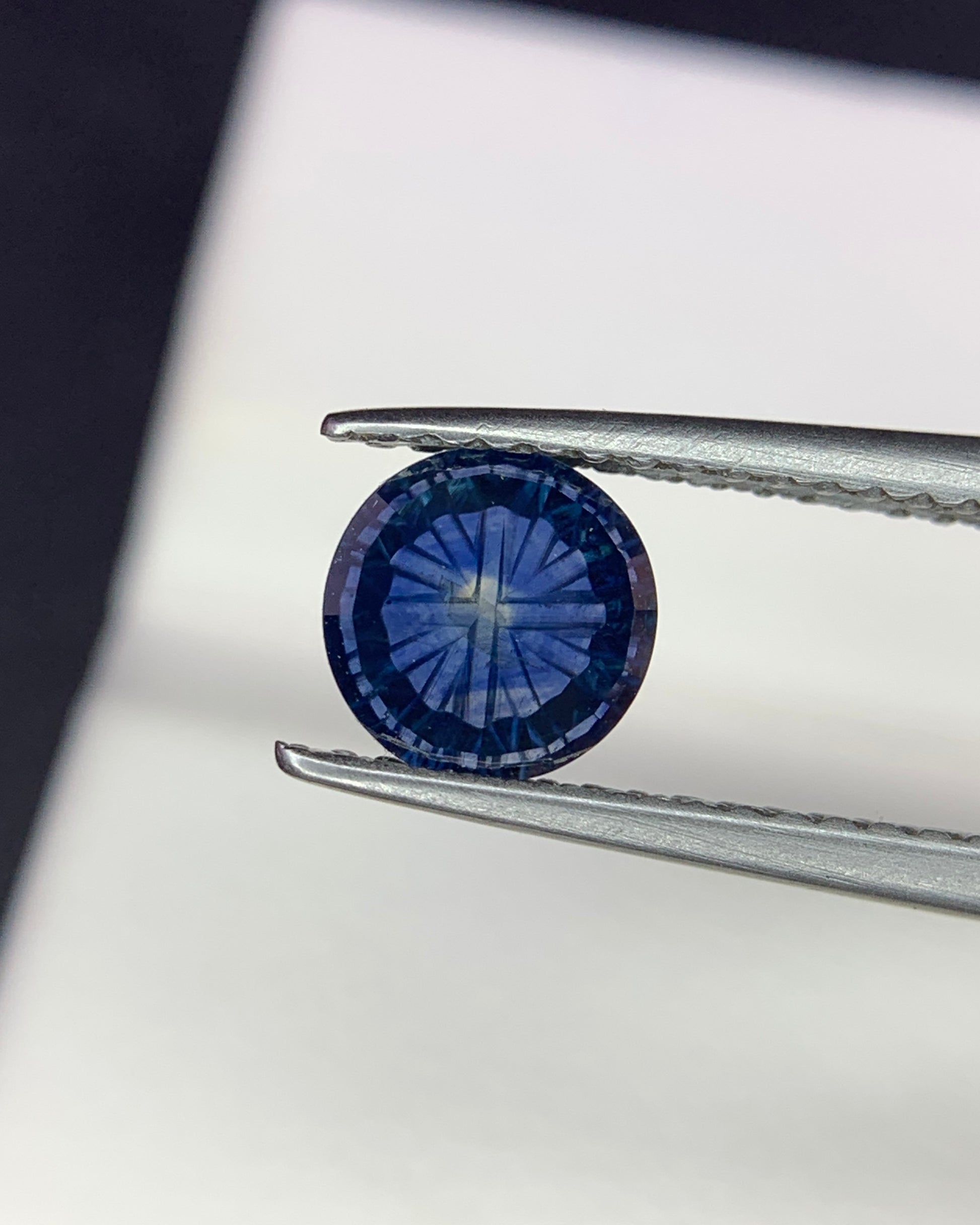 Natural Parti Sapphire 1.31 Carat 6.1x6.1 MM Round Shape Starbrite Cut Faceted Gemstone 