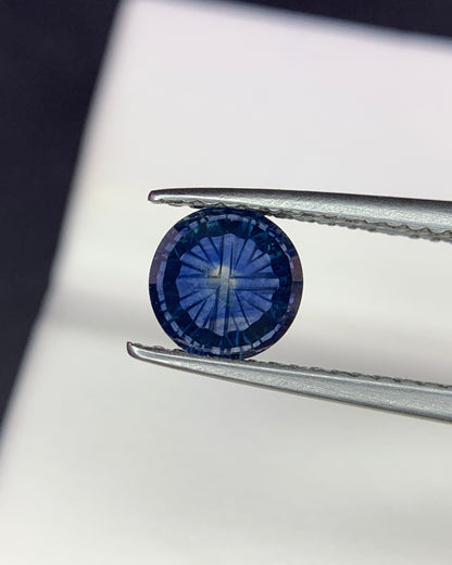 Natural Parti Sapphire 1.31 Carat 6.1x6.1 MM Round Shape Starbrite Cut Faceted Gemstone 