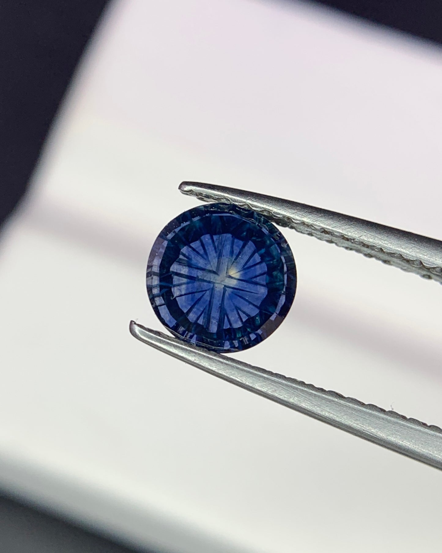 Natural Parti Sapphire 1.31 Carat 6.1x6.1 MM Round Shape Starbrite Cut Faceted Gemstone 