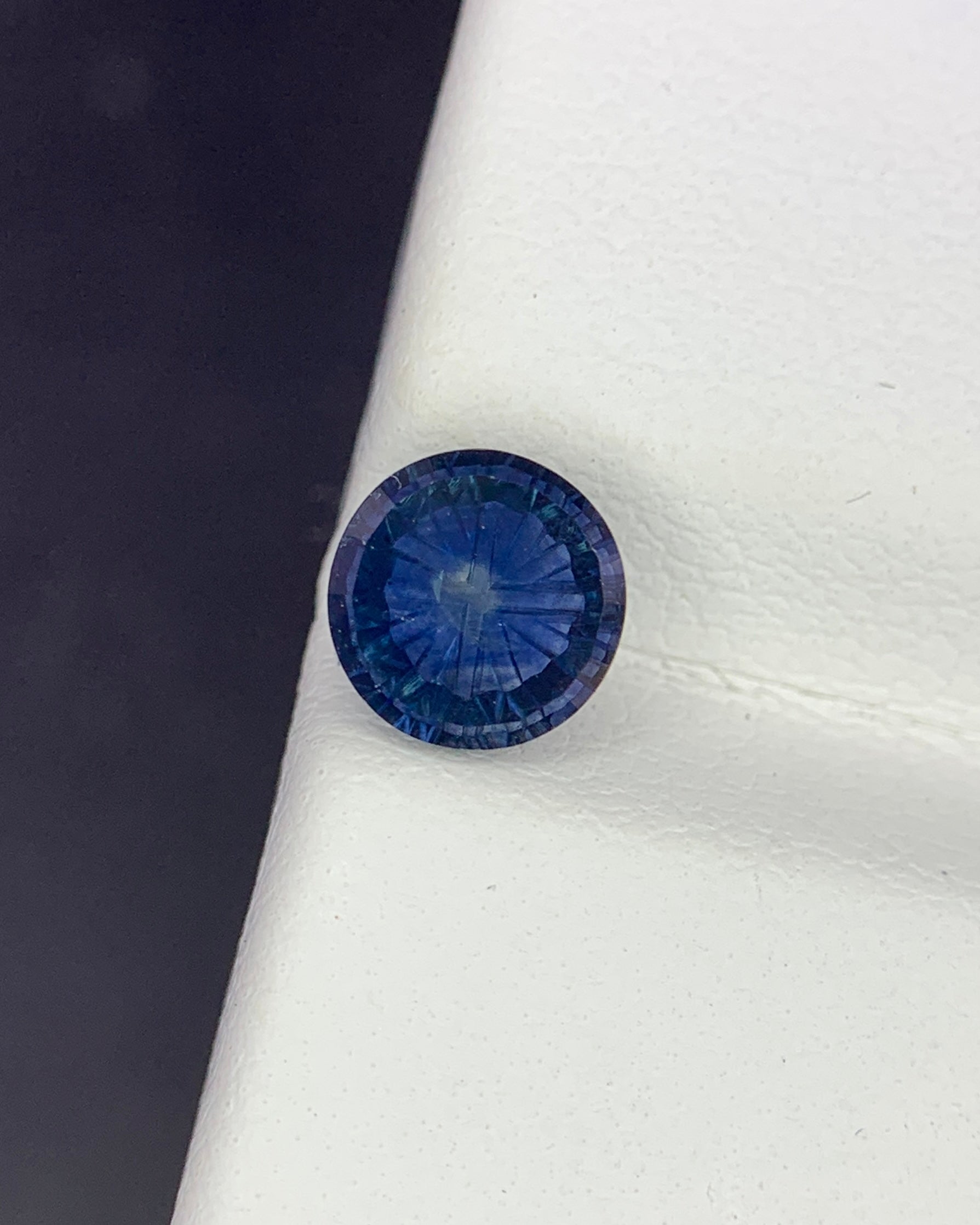 Natural Parti Sapphire 1.31 Carat 6.1x6.1 MM Round Shape Starbrite Cut Faceted Gemstone 