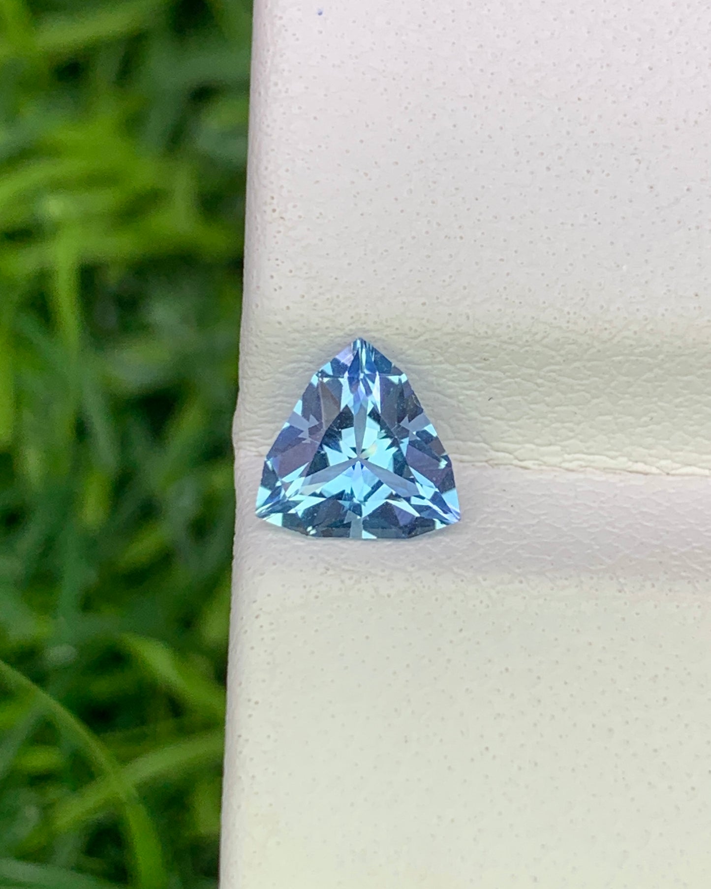 Natural Aquamarine 0.64 Carat 6x6 MM Trillion Shape Faceted Gemstone