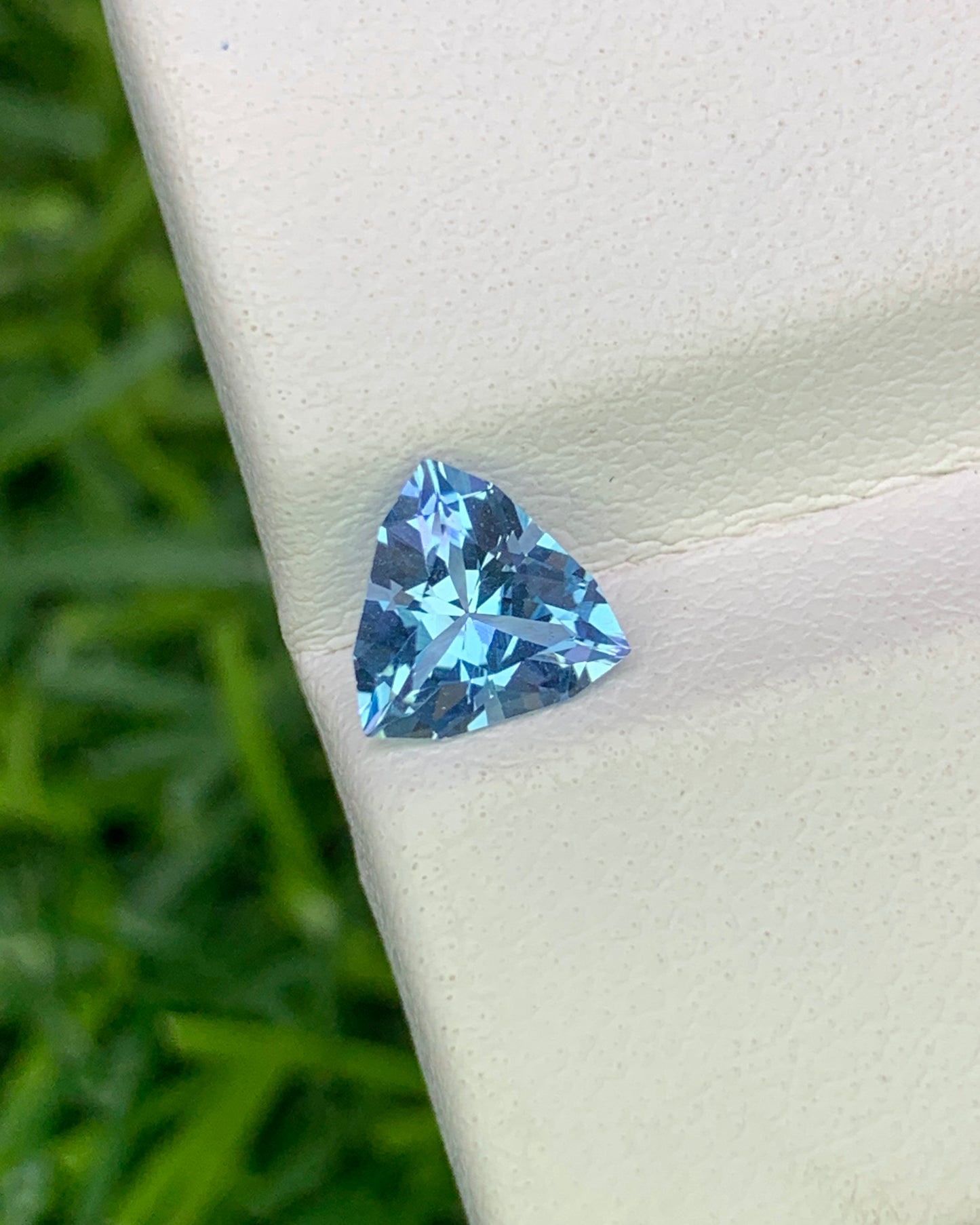 Natural Aquamarine 0.64 Carat 6x6 MM Trillion Shape Faceted Gemstone