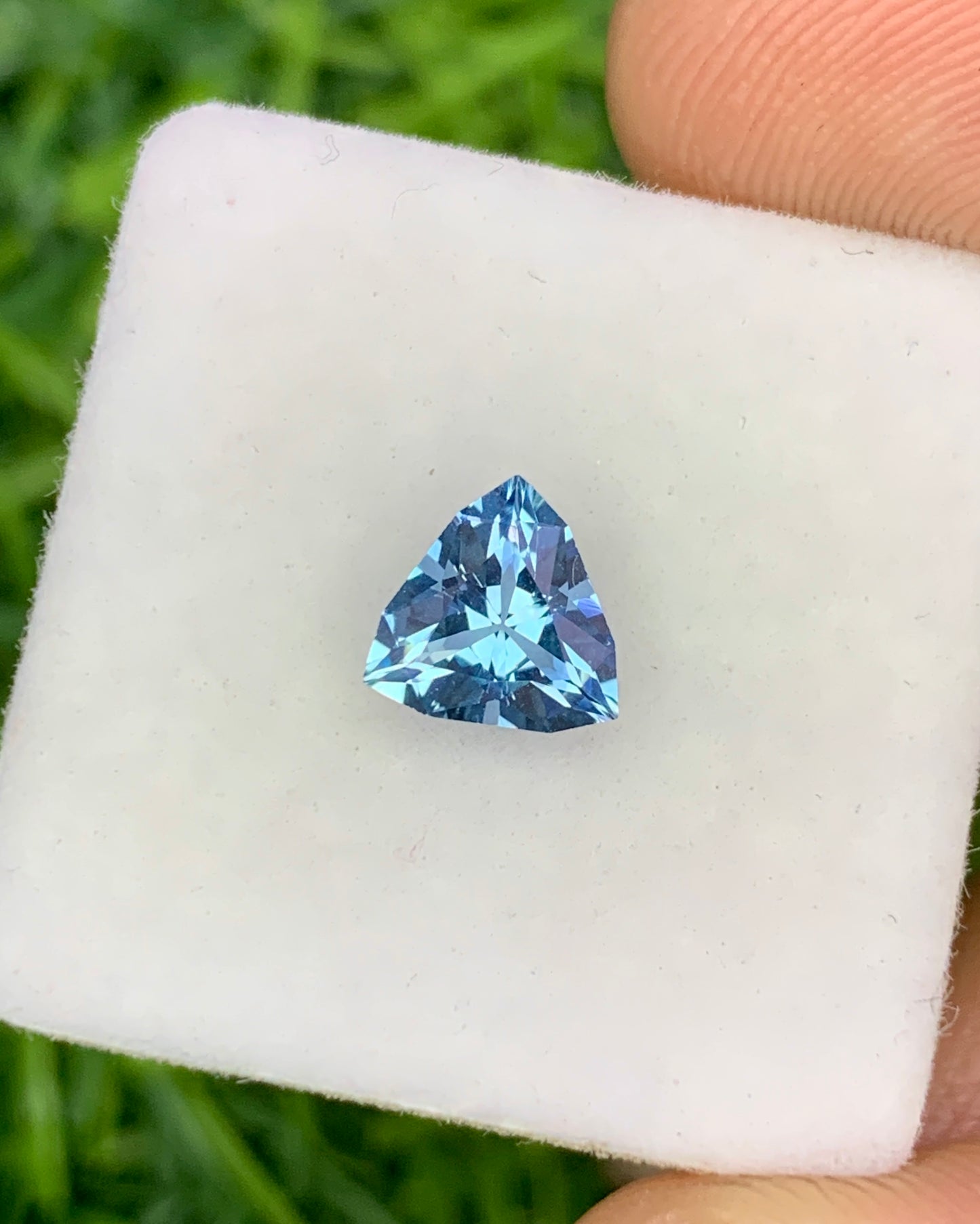 Natural Aquamarine 0.64 Carat 6x6 MM Trillion Shape Faceted Gemstone