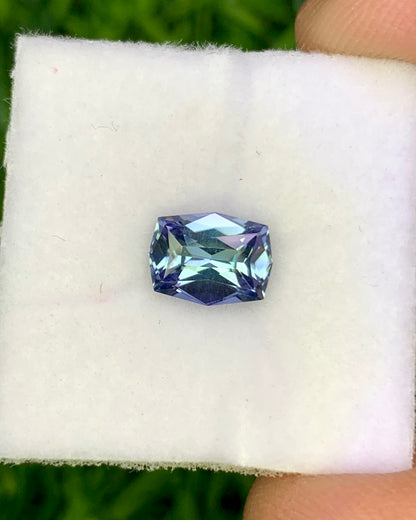 Natural Bi Color Tanzanite 1.16 Carat 7.6x5.8 MM Fancy Shape Faceted Gemstone