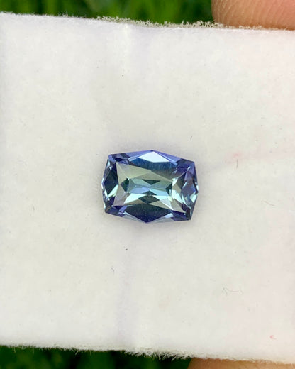 Natural Bi Color Tanzanite 1.16 Carat 7.6x5.8 MM Fancy Shape Faceted Gemstone