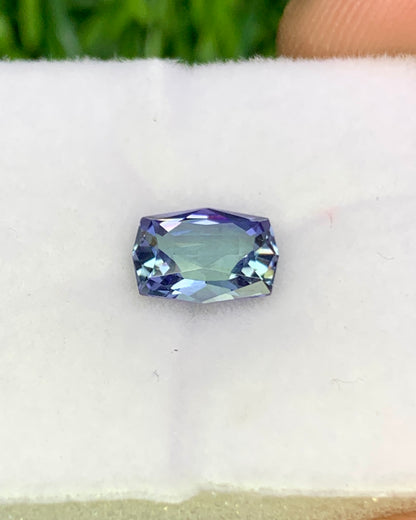 Natural Bi Color Tanzanite 1.16 Carat 7.6x5.8 MM Fancy Shape Faceted Gemstone