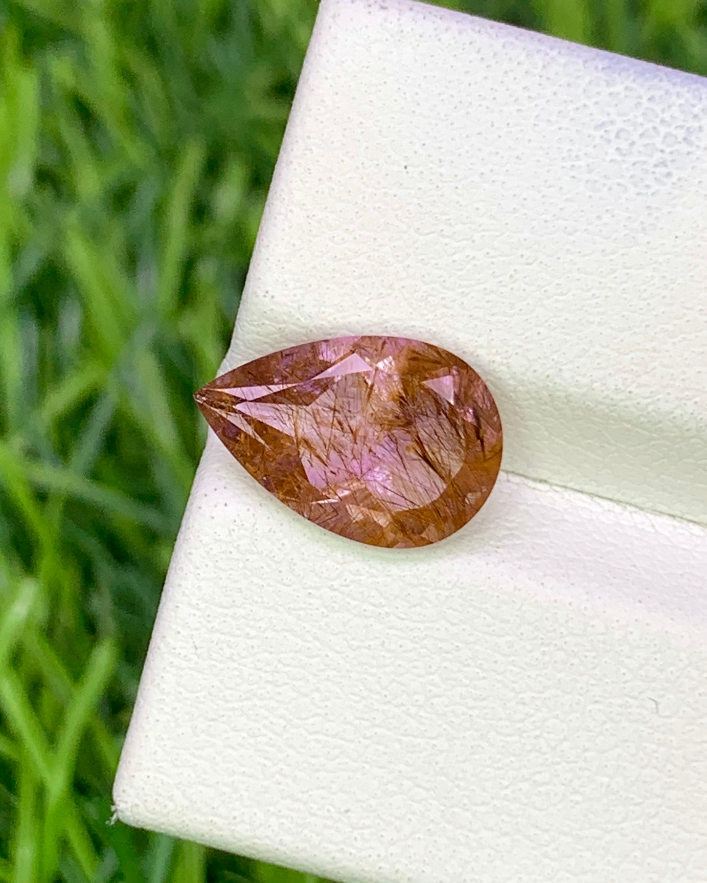 Natural Super Seven 2.40 Carat 12.1x8 MM Pear Shape Faceted Gemstone with 7 Crystals Healing Stone Seven Chakra Melody Stone