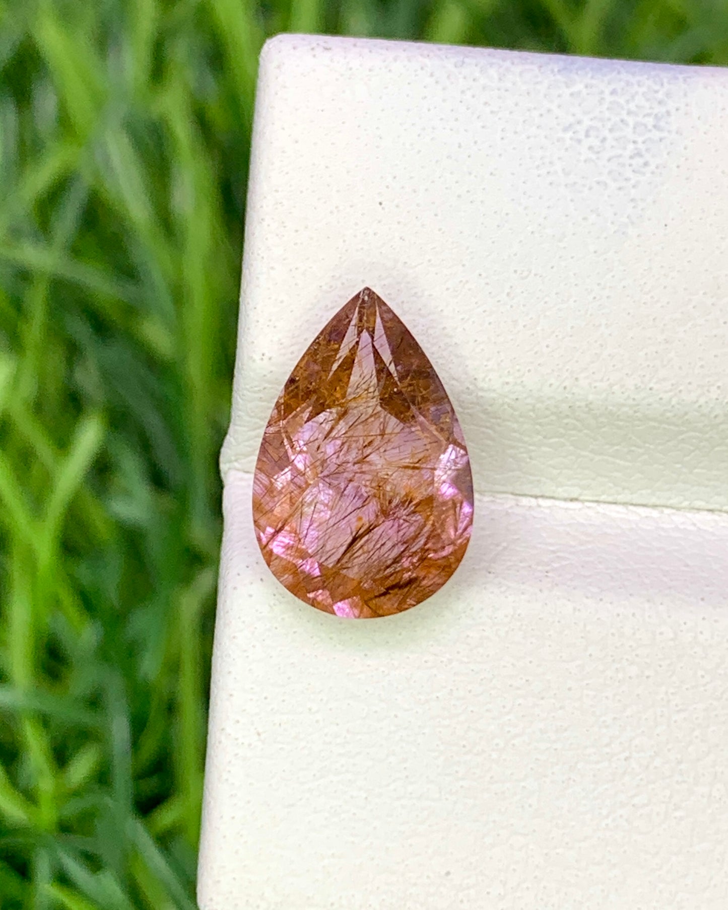 Natural Super Seven 2.40 Carat 12.1x8 MM Pear Shape Faceted Gemstone with 7 Crystals Healing Stone Seven Chakra Melody Stone