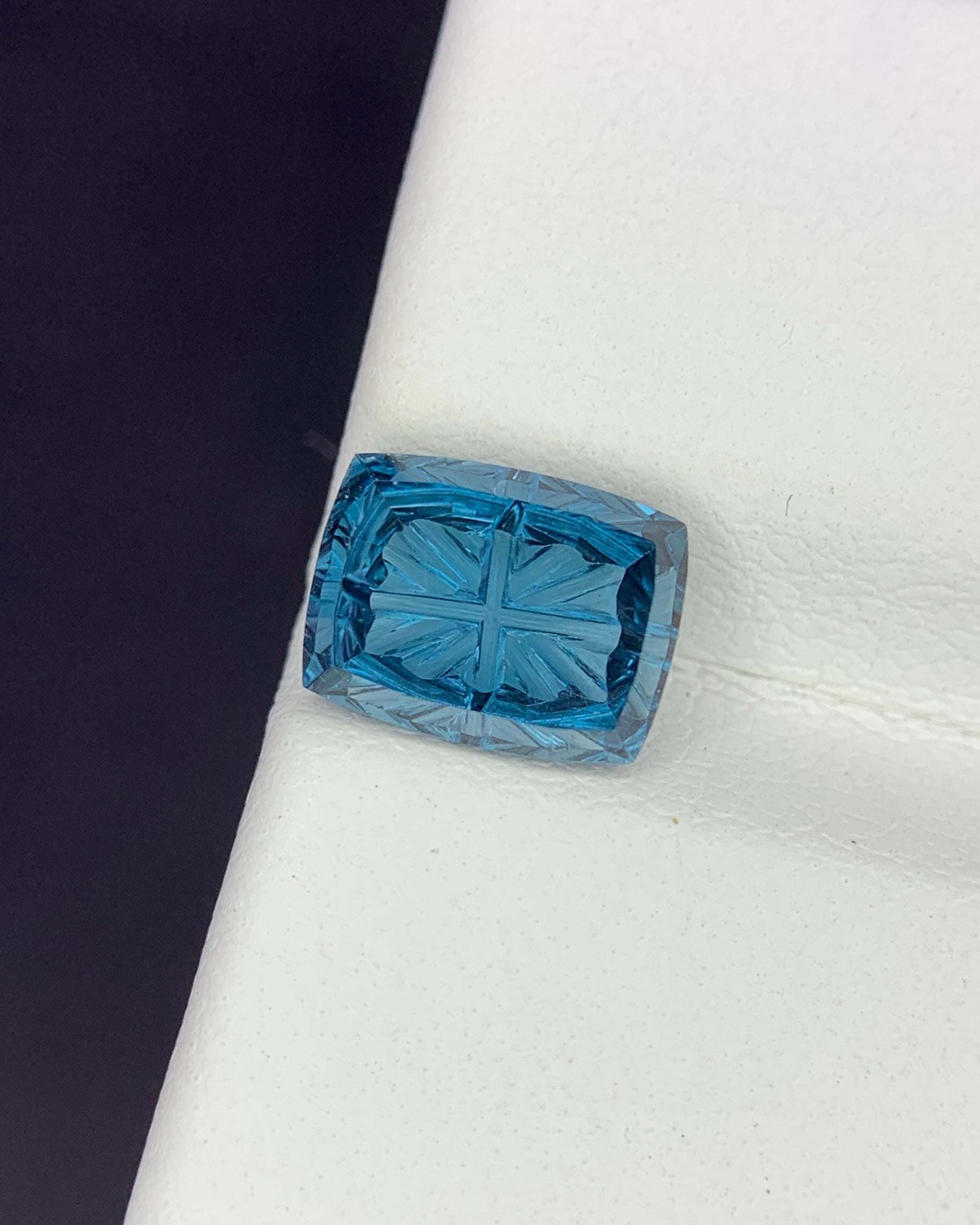 Natural London Blue Topaz 2.13 Carat 8.3x6.3 MM Cushion Shape Starbrite Cut Faceted Gemstone 