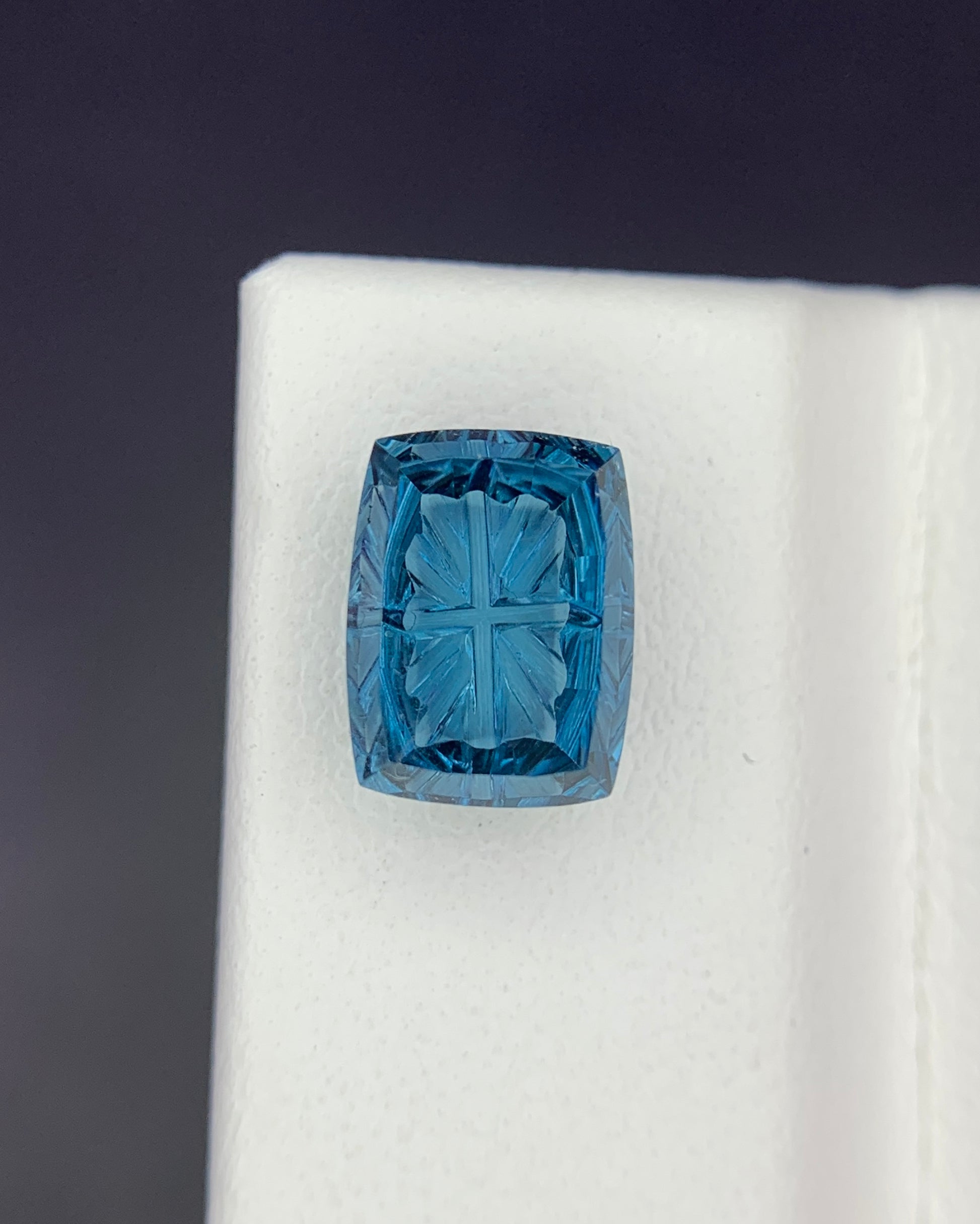 Natural London Blue Topaz 2.13 Carat 8.3x6.3 MM Cushion Shape Starbrite Cut Faceted Gemstone 
