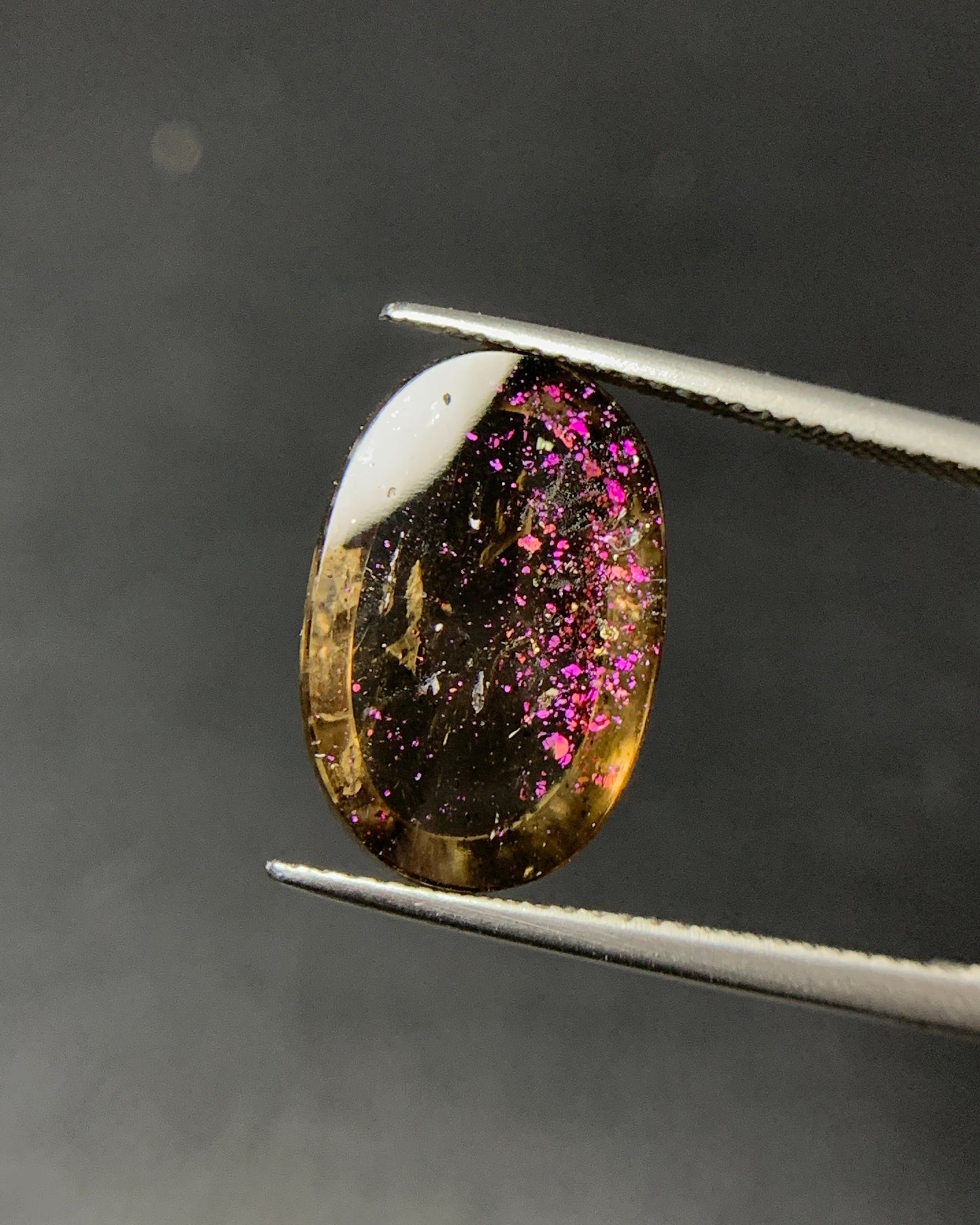 Natural Rare Pink Fire Quartz 6.20 Carat 16x10.7 MM Oval Shape Covellite Quartz Gemstone from Brazil 