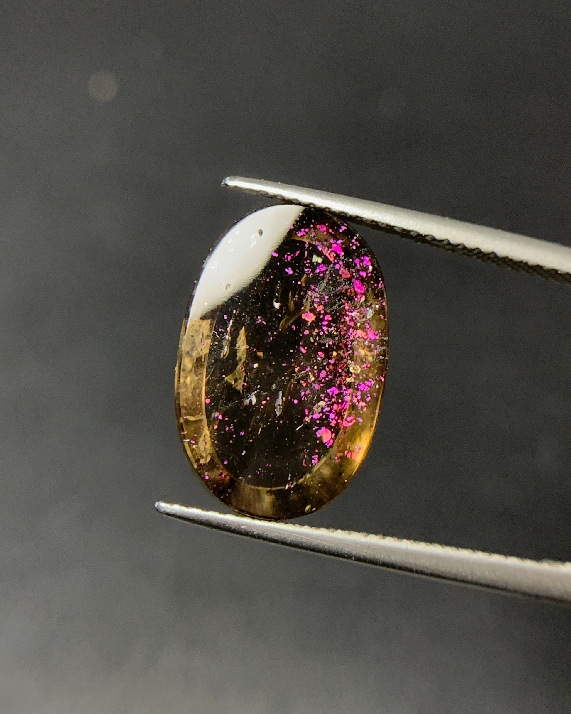 Natural Rare Pink Fire Quartz 6.20 Carat 16x10.7 MM Oval Shape Covellite Quartz Gemstone from Brazil 