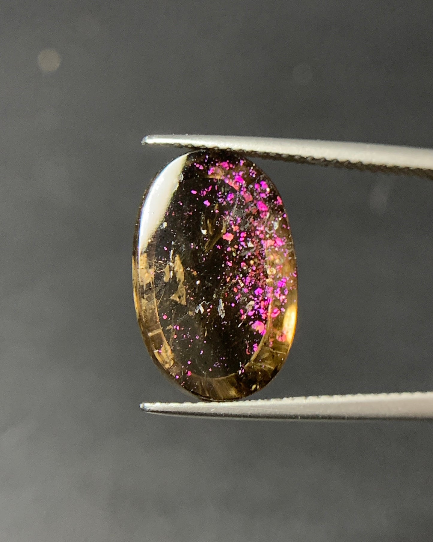 Natural Rare Pink Fire Quartz 6.20 Carat 16x10.7 MM Oval Shape Covellite Quartz Gemstone from Brazil 