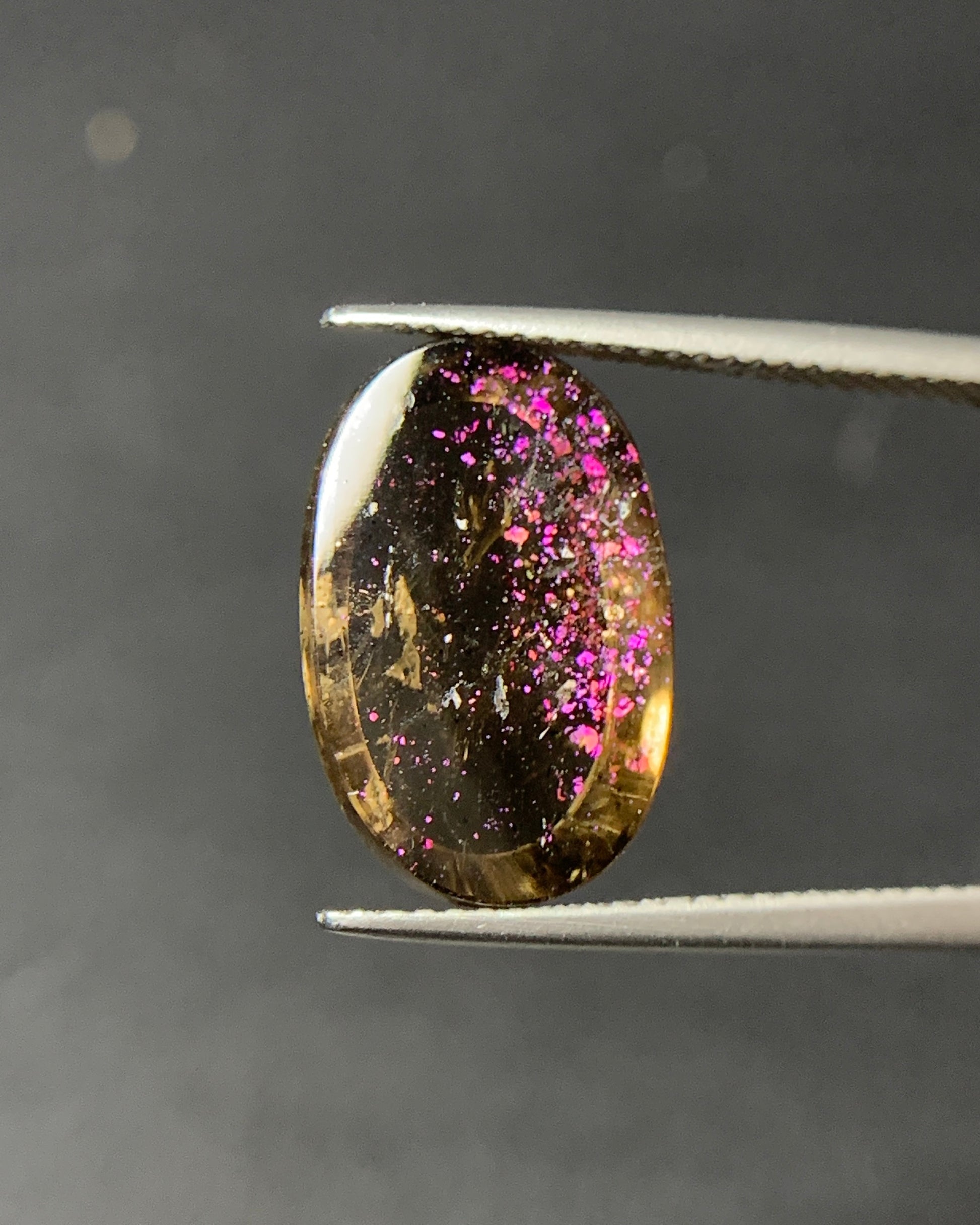 Natural Rare Pink Fire Quartz 6.20 Carat 16x10.7 MM Oval Shape Covellite Quartz Gemstone from Brazil 