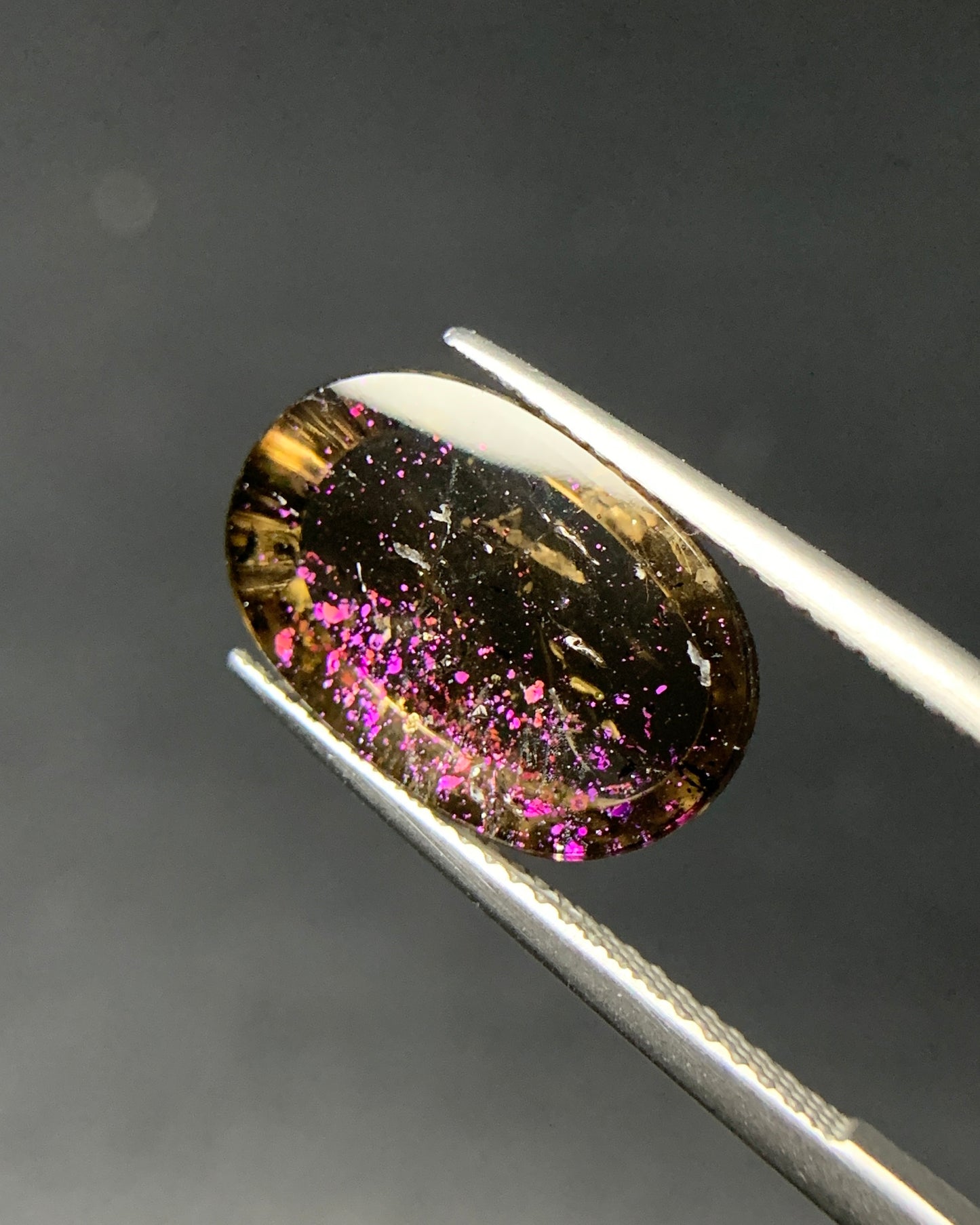 Natural Rare Pink Fire Quartz 6.20 Carat 16x10.7 MM Oval Shape Covellite Quartz Gemstone from Brazil 
