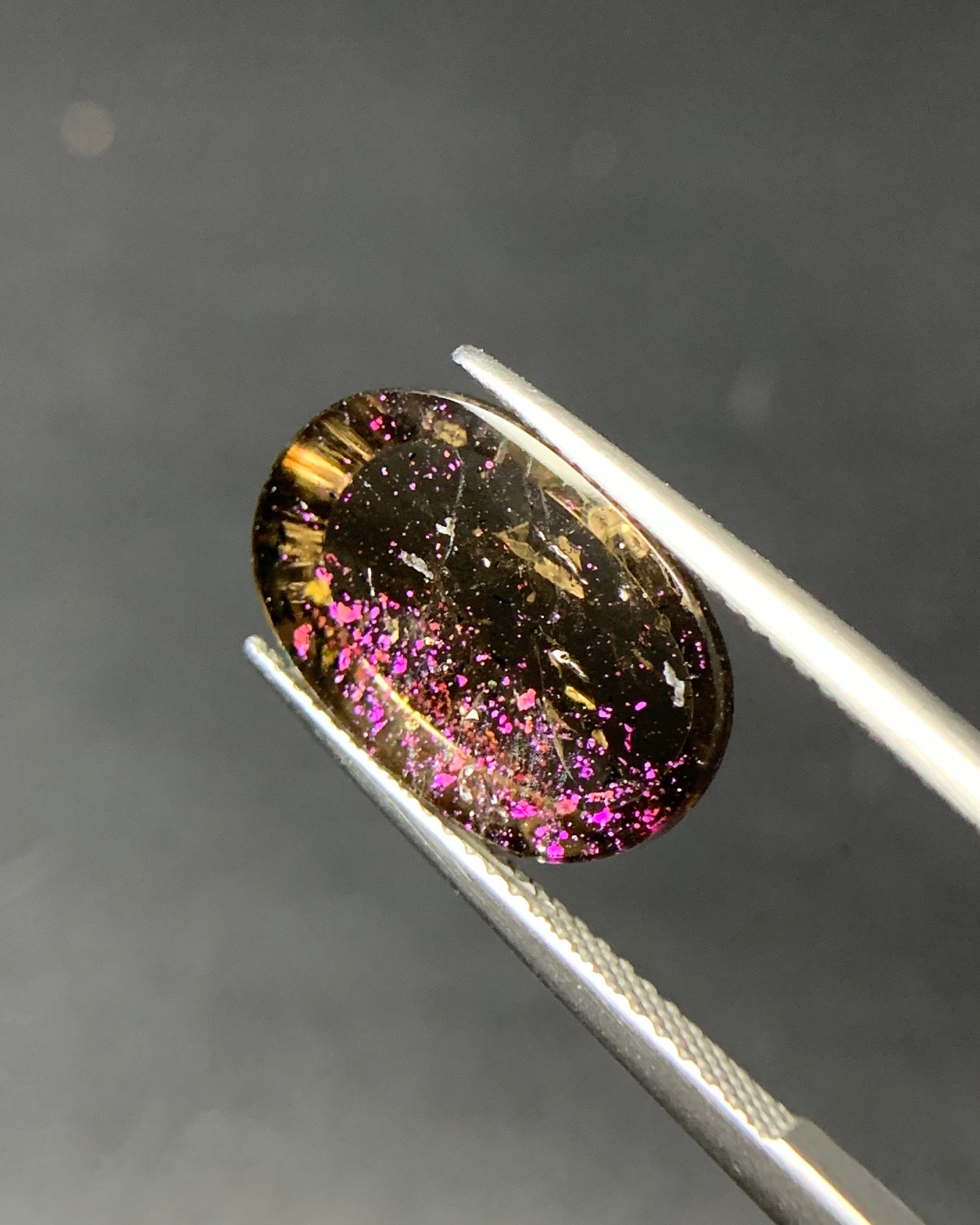 Natural Rare Pink Fire Quartz 6.20 Carat 16x10.7 MM Oval Shape Covellite Quartz Gemstone from Brazil 