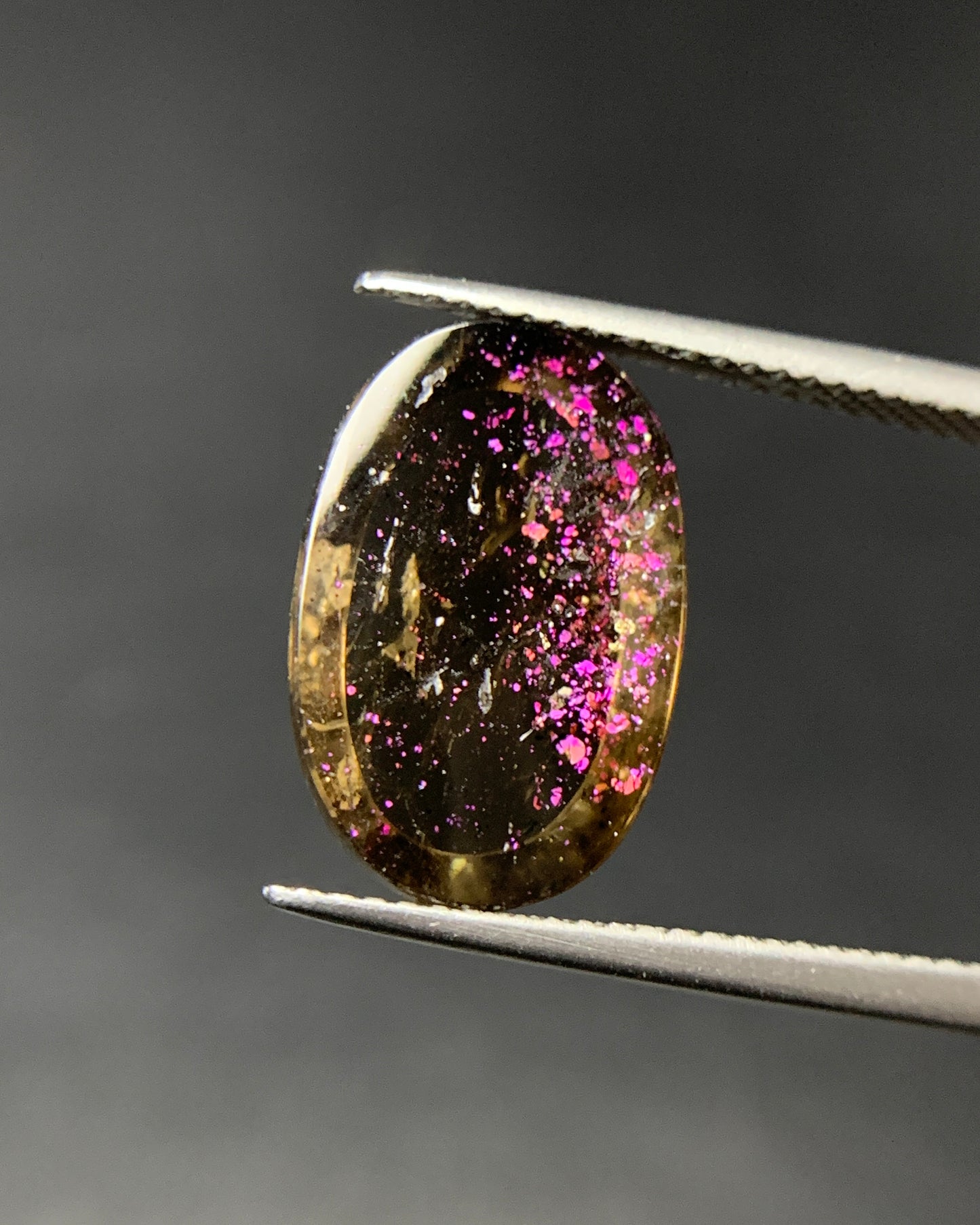 Natural Rare Pink Fire Quartz 6.20 Carat 16x10.7 MM Oval Shape Covellite Quartz Gemstone from Brazil 