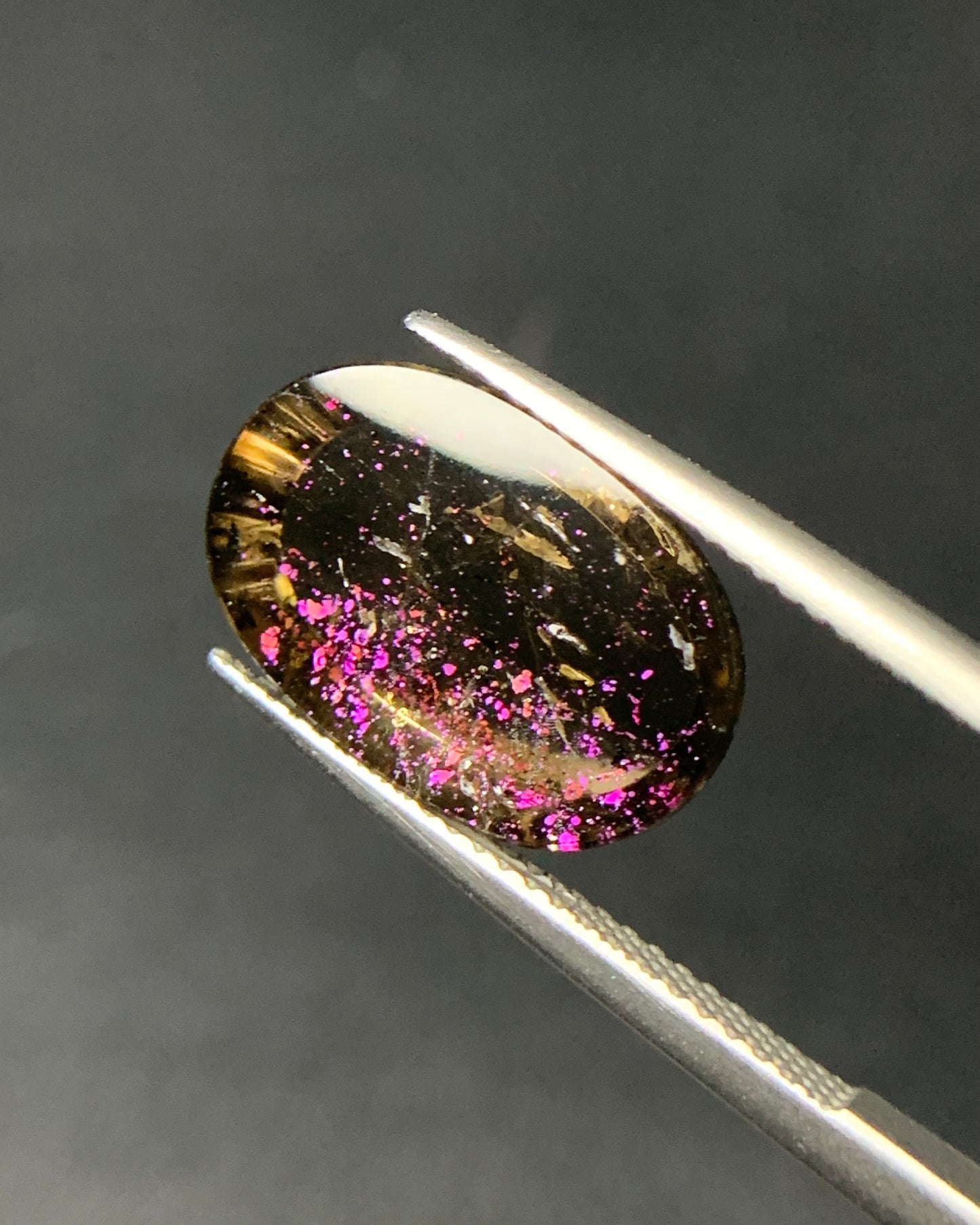 Natural Rare Pink Fire Quartz 6.20 Carat 16x10.7 MM Oval Shape Covellite Quartz Gemstone from Brazil 