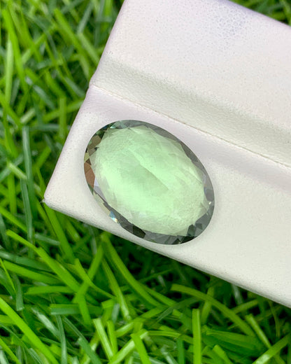 Natural Prasiolite (Green Amethyst) 11.38 Carat 18.1x13.1 MM Oval Shape Faceted gemstone