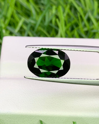 Natural Chrome Diopside 3.20 Carat 12.1x8.1 MM Oval Shape Faceted gemstone