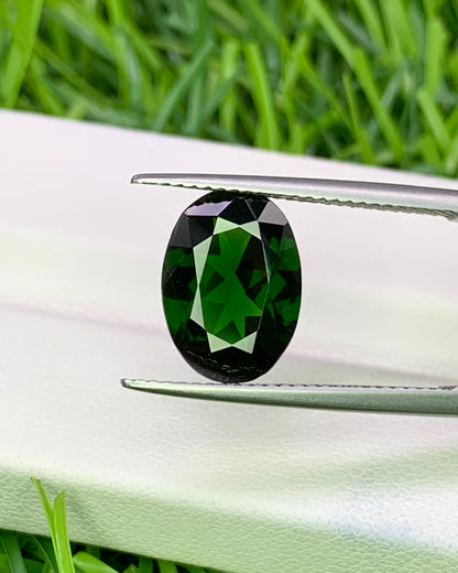 Natural Chrome Diopside 3.20 Carat 12.1x8.1 MM Oval Shape Faceted gemstone