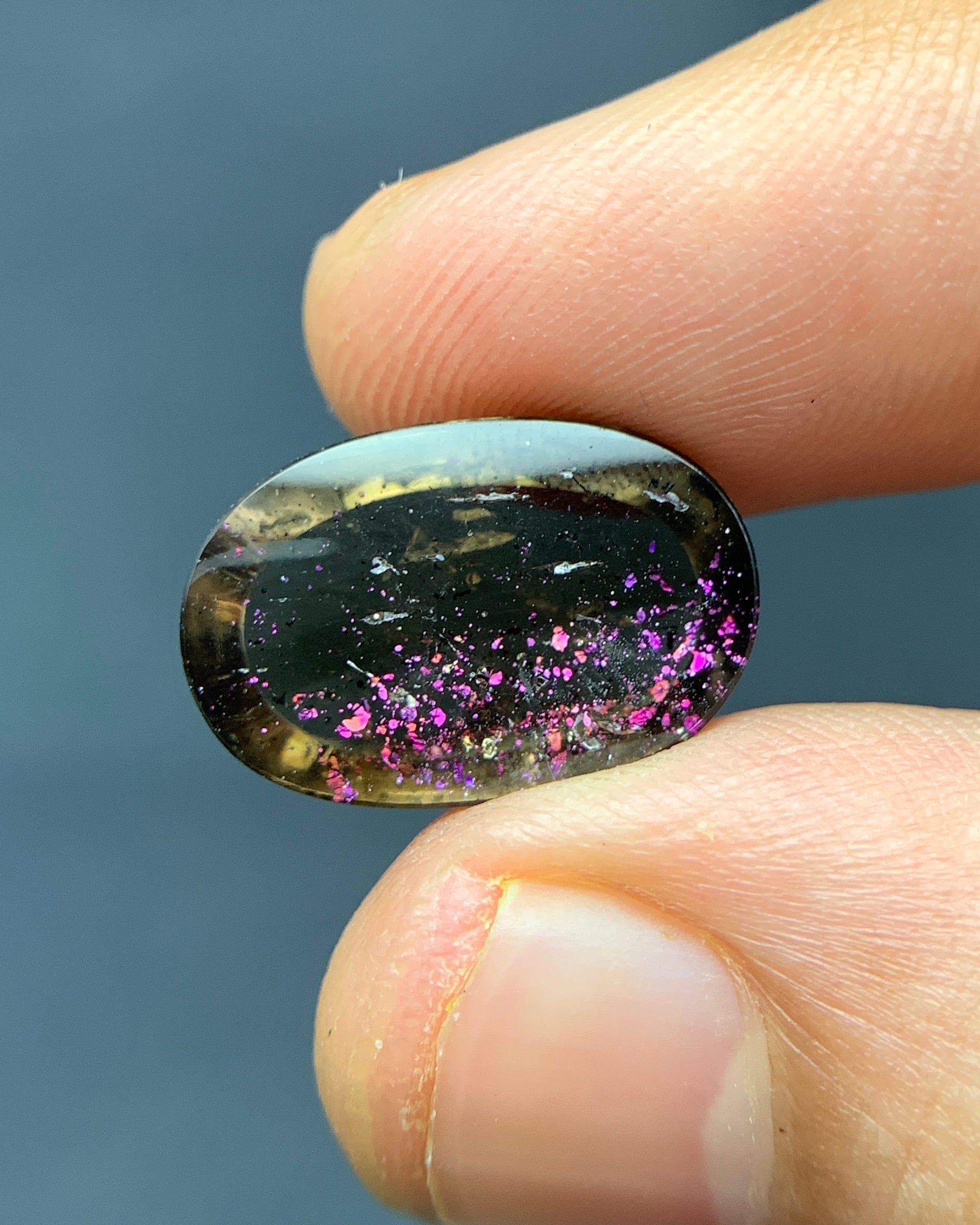Natural Rare Pink Fire Quartz 6.20 Carat 16x10.7 MM Oval Shape Covellite Quartz Gemstone from Brazil 